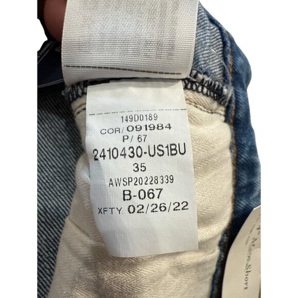 Abercrombie & Fitch The 4" Mom Short High Rise Denim Shorts Distress Size 35 NWT - Picture 7 of 9